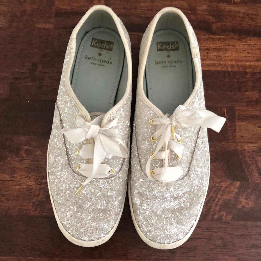Keds Kate Spade glitter cream shoes